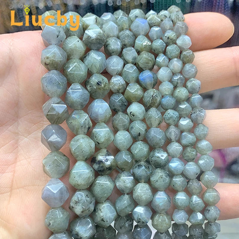 Natural stone Faceted Handmade Beads DIY woman Earrings Bracelet anklet Necklace For Jewelry Making 15" Wholesales 4/6/8/10/12MM