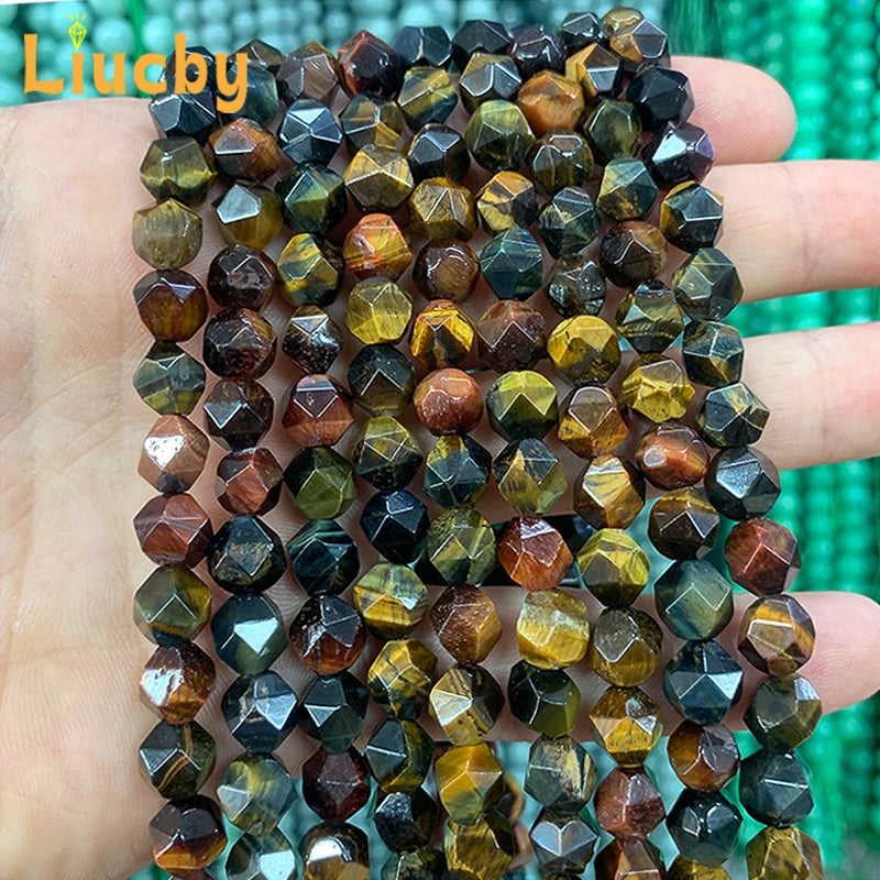 Natural stone Faceted Handmade Beads DIY woman Earrings Bracelet anklet Necklace For Jewelry Making 15" Wholesales 4/6/8/10/12MM
