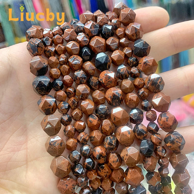Natural stone Faceted Handmade Beads DIY woman Earrings Bracelet anklet Necklace For Jewelry Making 15" Wholesales 4/6/8/10/12MM