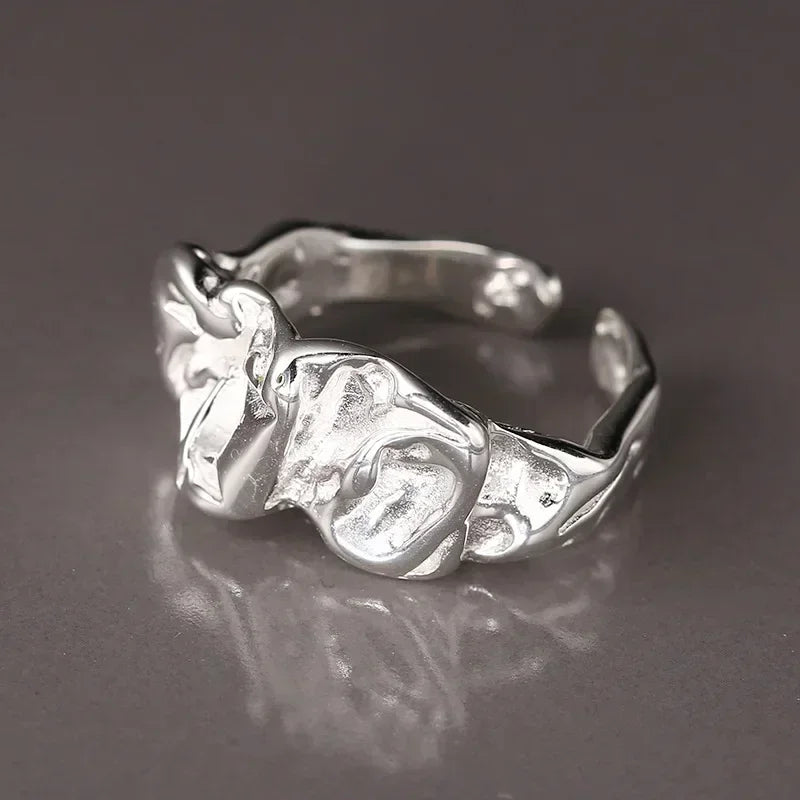 2025 New Design Rings for Women Geometric Irregular Adjustable Opening Finger Ring Luxury Jewelry Gifts Party Accessories Ring