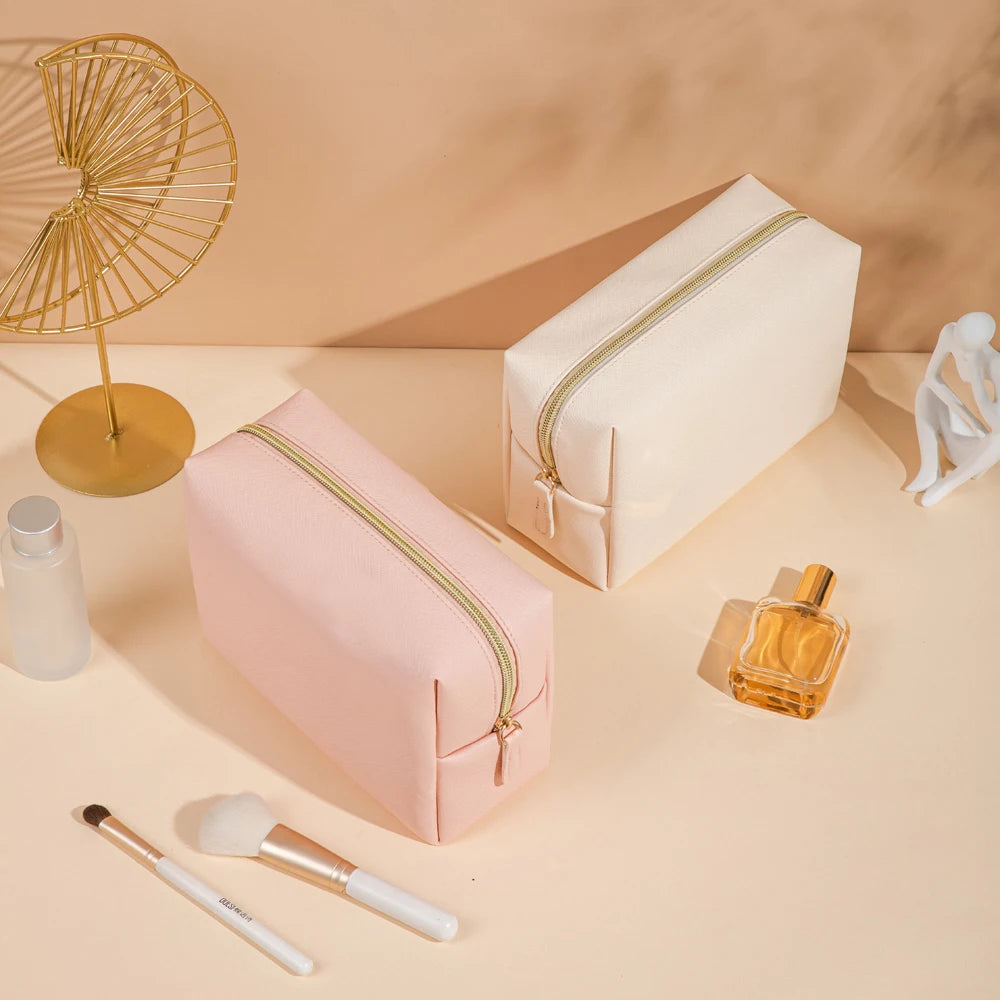 1pcs PU Leather Portable Toiletry Bags Waterproof Travel Make Up Bags for Women Small Medium Large Cosmetic Organizer Bags