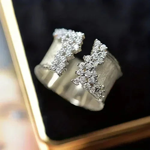 2025 New Design Rings for Women Geometric Irregular Adjustable Opening Finger Ring Luxury Jewelry Gifts Party Accessories Ring