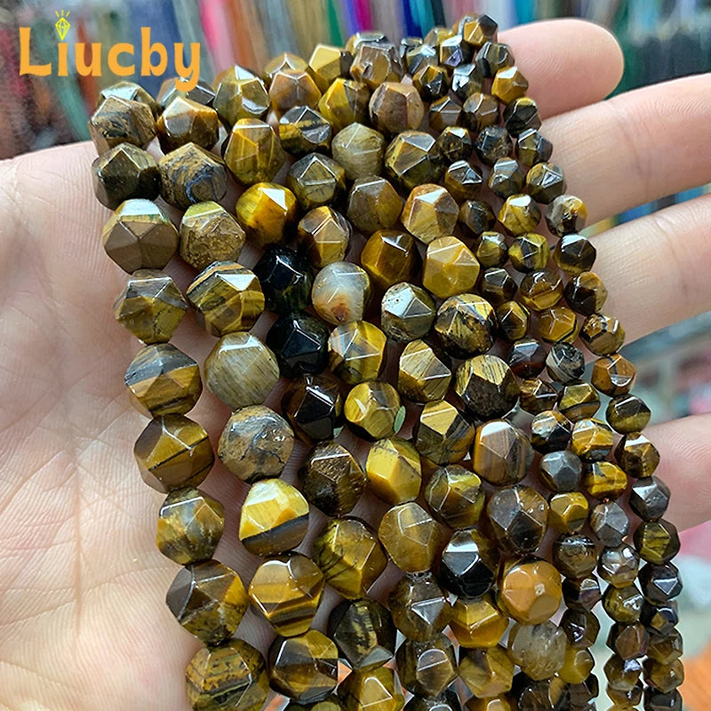 Natural stone Faceted Handmade Beads DIY woman Earrings Bracelet anklet Necklace For Jewelry Making 15" Wholesales 4/6/8/10/12MM