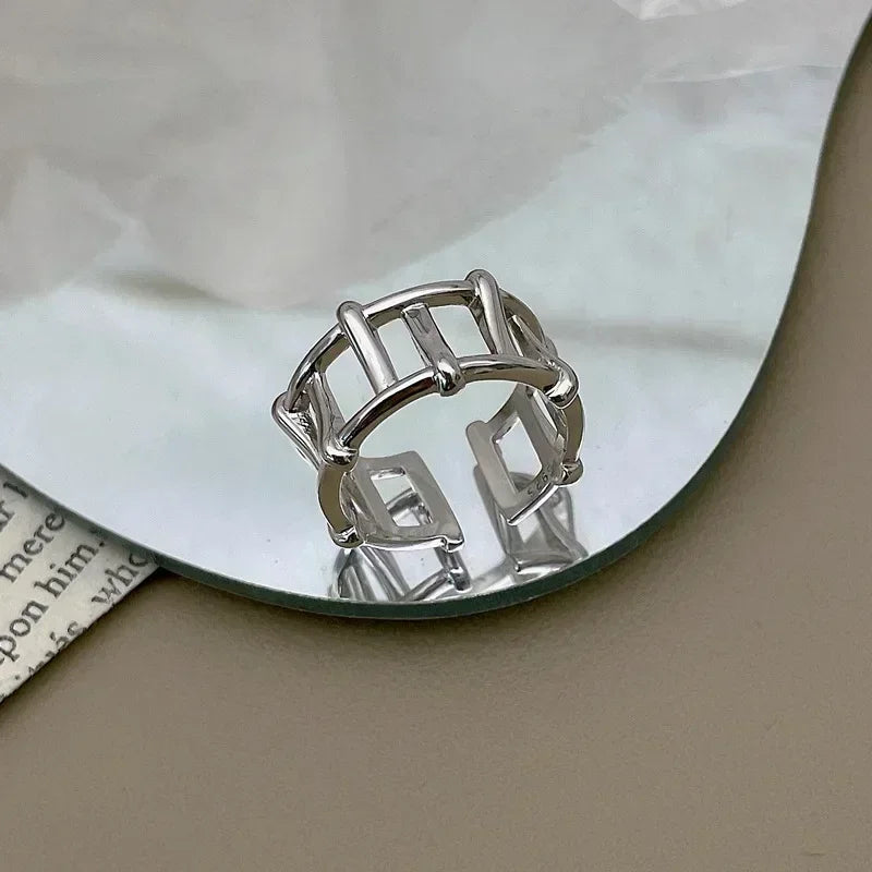 2025 New Design Rings for Women Geometric Irregular Adjustable Opening Finger Ring Luxury Jewelry Gifts Party Accessories Ring