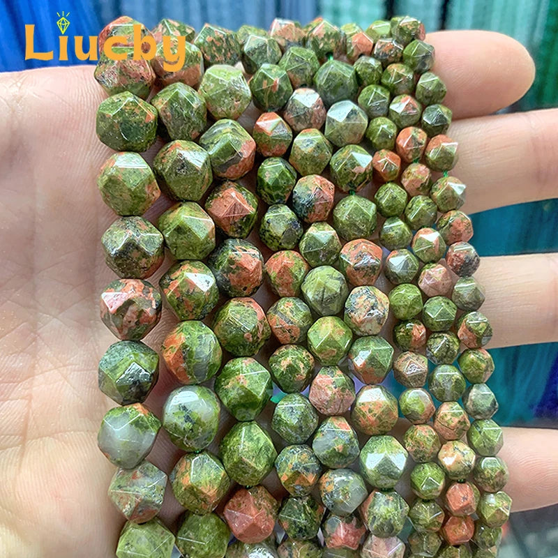 Natural stone Faceted Handmade Beads DIY woman Earrings Bracelet anklet Necklace For Jewelry Making 15" Wholesales 4/6/8/10/12MM
