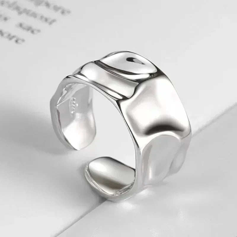 2025 New Design Rings for Women Geometric Irregular Adjustable Opening Finger Ring Luxury Jewelry Gifts Party Accessories Ring