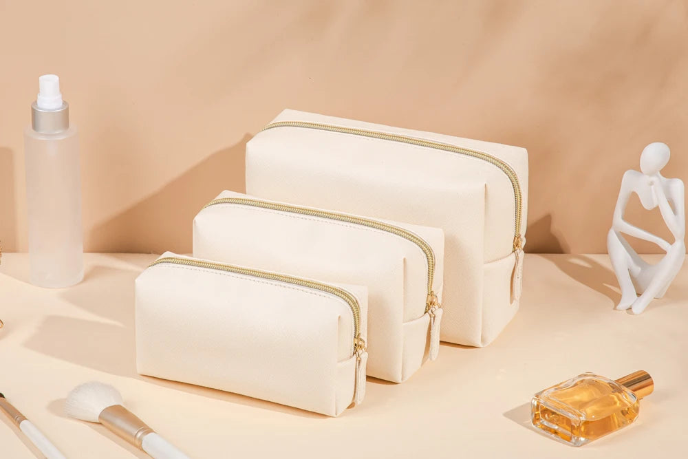 1pcs PU Leather Portable Toiletry Bags Waterproof Travel Make Up Bags for Women Small Medium Large Cosmetic Organizer Bags