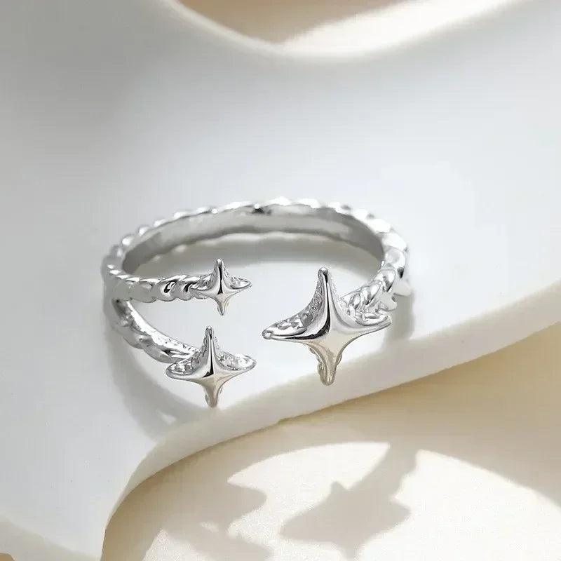 2025 New Design Rings for Women Geometric Irregular Adjustable Opening Finger Ring Luxury Jewelry Gifts Party Accessories Ring