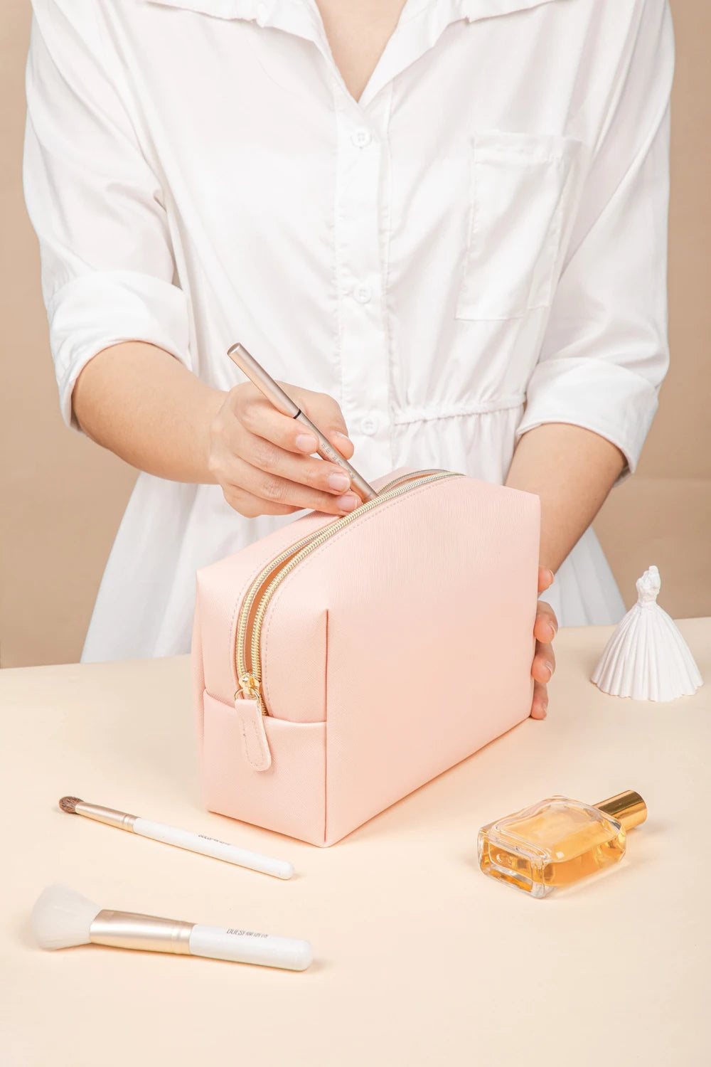 1pcs PU Leather Portable Toiletry Bags Waterproof Travel Make Up Bags for Women Small Medium Large Cosmetic Organizer Bags