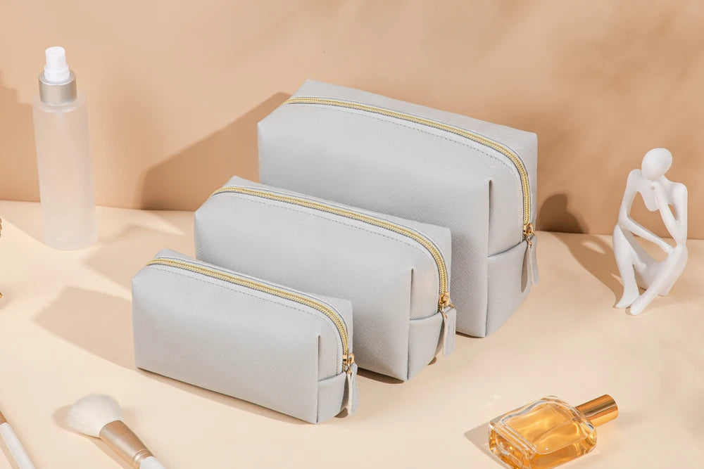 1pcs PU Leather Portable Toiletry Bags Waterproof Travel Make Up Bags for Women Small Medium Large Cosmetic Organizer Bags