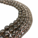 Wholesale Smoky Quartzs Stone 4 6 8 10 12mm Round Beads For Jewelry Making DIY Charm Glass Bracelet Crystal Perles 15''