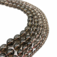Wholesale Smoky Quartzs Stone 4 6 8 10 12mm Round Beads For Jewelry Making DIY Charm Glass Bracelet Crystal Perles 15''