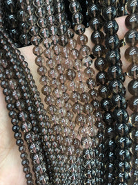 Wholesale Smoky Quartzs Stone 4 6 8 10 12mm Round Beads For Jewelry Making DIY Charm Glass Bracelet Crystal Perles 15''