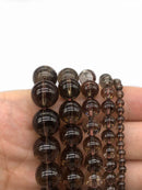 Wholesale Smoky Quartzs Stone 4 6 8 10 12mm Round Beads For Jewelry Making DIY Charm Glass Bracelet Crystal Perles 15''