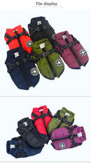Winter Warm Dog Jacket Waterproof Pet Coat for Small Large Dog Clothes Fleece with Harness Puppy Vest Chihuahua Labrador Costume