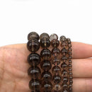 Wholesale Smoky Quartzs Stone 4 6 8 10 12mm Round Beads For Jewelry Making DIY Charm Glass Bracelet Crystal Perles 15''