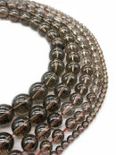 Wholesale Smoky Quartzs Stone 4 6 8 10 12mm Round Beads For Jewelry Making DIY Charm Glass Bracelet Crystal Perles 15''