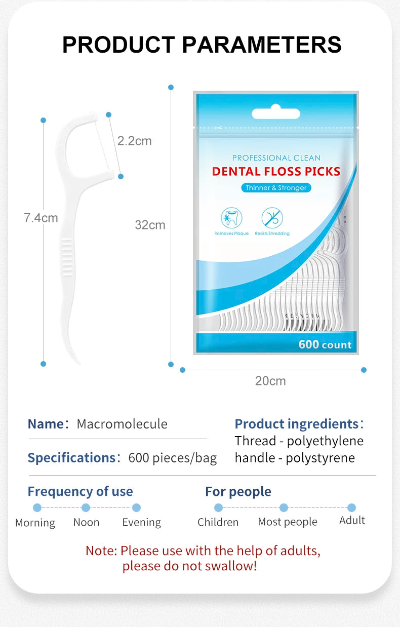 600/300/150/50pcs Ultra-Fine Toothpicks, Home Set, Portable and Disposable Care Floss- Deep Cleaning for Oral Care