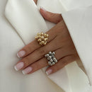 AETEEY Fashion Simple CCB Small Ball Ring for Women Men 2025 Punk Hip Hop Metal Open Finger Ring Female Jewelry Gift