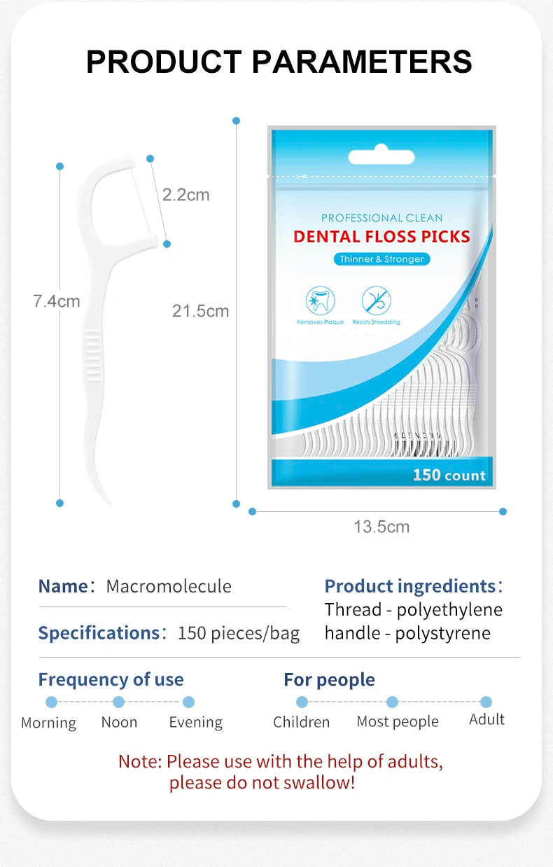 600/300/150/50pcs Ultra-Fine Toothpicks, Home Set, Portable and Disposable Care Floss- Deep Cleaning for Oral Care