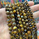 Natural stone Faceted Handmade Beads DIY woman Earrings Bracelet anklet Necklace For Jewelry Making 15" Wholesales 4/6/8/10/12MM