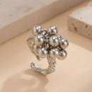 AETEEY Fashion Simple CCB Small Ball Ring for Women Men 2025 Punk Hip Hop Metal Open Finger Ring Female Jewelry Gift