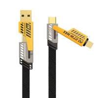 USB C Cable, 4-in-1 USB-C Cable,65W USB-C Charger Cable with Hook-and-Loop Fastener and Cable Management