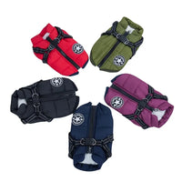 Winter Warm Dog Jacket Waterproof Pet Coat for Small Large Dog Clothes Fleece with Harness Puppy Vest Chihuahua Labrador Costume